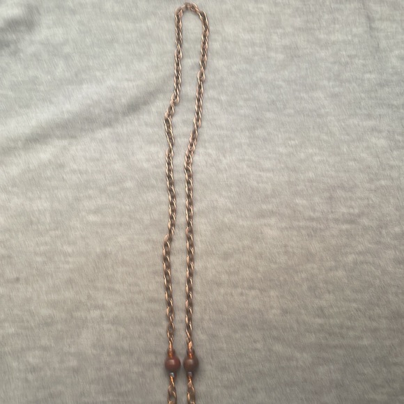 Beautiful handmade necklace with flat disc of Tiger’s Eye - chain length 33”. - Picture 7 of 7